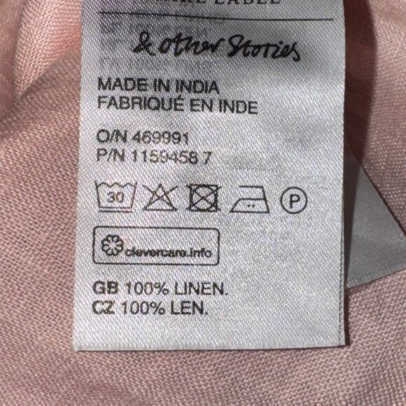 Paris Atelier & Other Stores Linen Round Neck Crop Top Size 10 Dusty Pink NWT - Picture 7 of 8